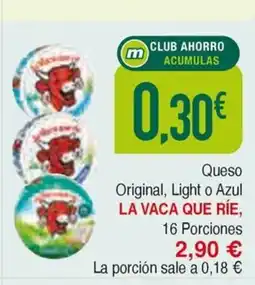 Masymas LA VACA QUE RIE Queso Original, Light o Azul oferta