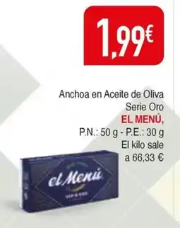 Masymas EL MENÚ Anchoa en Aceite de Oliva Serie Oro oferta