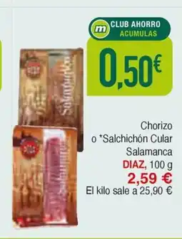 Masymas DIAZ Chorizo o Salchichón Cular Salamanca oferta