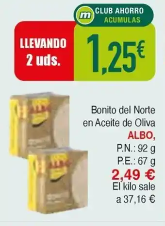 Masymas ALBO Bonito del Norte en Aceite de Oliva oferta