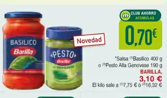 Masymas BARILLA Salsa Basilico oferta
