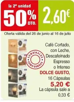 Masymas DOLCE GUSTO Café Cortado, con Leche Descafeinado o Intenso oferta