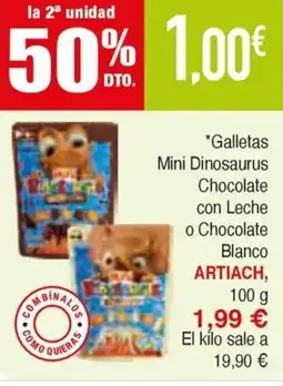 Masymas ARTIACH Galletas Mini Dinosaurus Chocolate con Leche o Chocolate Blanco oferta