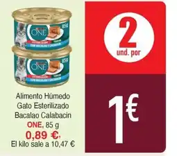 Masymas ONE Alimento Húmedo Gato Esterilizado Bacalao Calabacin oferta