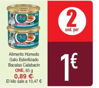 Masymas ONE Alimento Húmedo Gato Esterilizado Bacalao Calabacin oferta