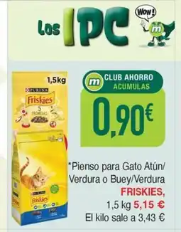 Masymas FRISKIES Pienso para Gato Atún/ Verdura o Buey/Verdura oferta