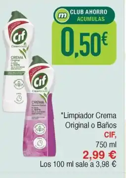 Masymas CIF Limpiador Crema Original o Baños oferta