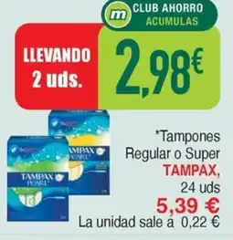 Masymas TAMPAX Tampones Regular o Super oferta
