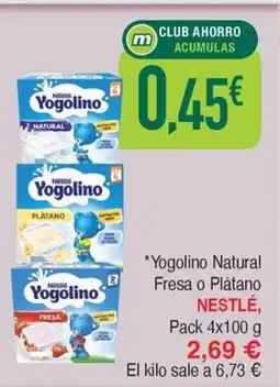 Masymas NESTLÉ Yogolino Natural Fresa o Plátano oferta