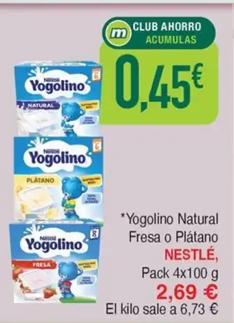 Masymas NESTLÉ Yogolino Natural Fresa o Plátano oferta