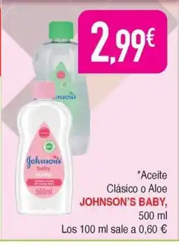 Masymas JOHNSON'S BABY Aceite Clásico o Aloe oferta