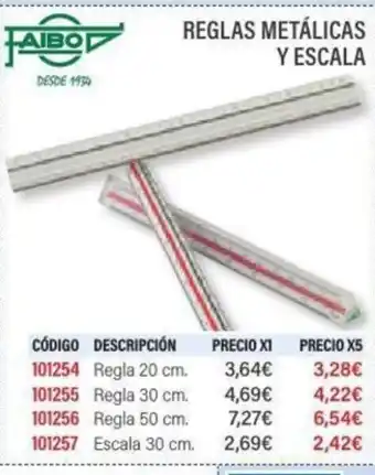 Carlin Reglas metálicas y escala oferta