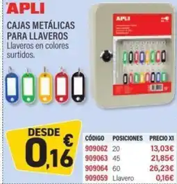 Carlin APLI Cajas metálicas para llaveros oferta