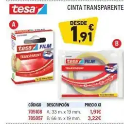 Carlin TESA Cinta transparente oferta