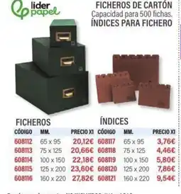 Carlin Ficheros de cartón oferta