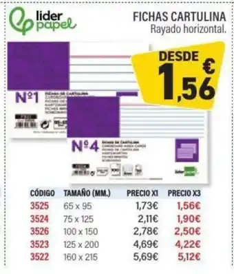 Carlin Fichas cartulina oferta