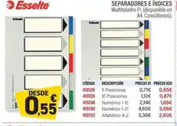 Carlin ESSELTE Separadores e índices oferta