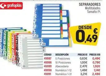 Carlin Separadores oferta