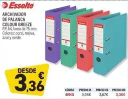 Carlin ESSELTE Archivador de palanca colour breeze oferta