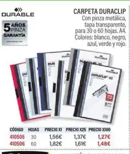 Carlin Carpeta duraclip oferta