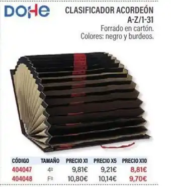 Carlin Clasificador acordeón oferta