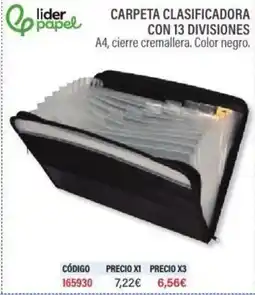 Carlin Carpeta clasificadora con 13 divisiones oferta