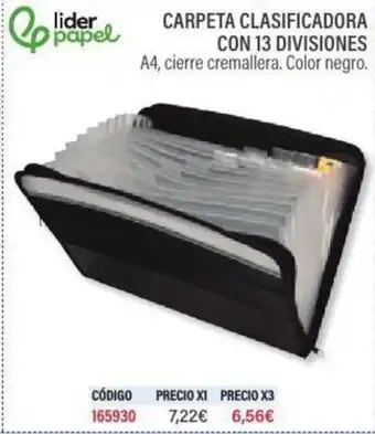 Carlin Carpeta clasificadora con 13 divisiones oferta
