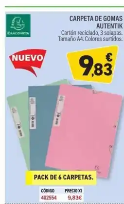 Carlin Carpeta de gomas autentik oferta
