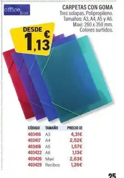 Carlin Carpetas con goma oferta