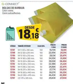 Carlin Q-CONNECT Bolsas de burbuja oferta