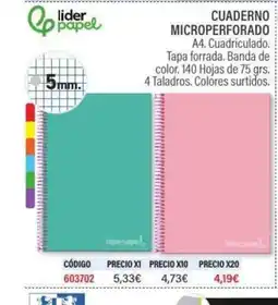 Carlin Cuaderno microperforado oferta