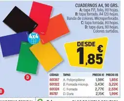 Carlin Cuadernos a4 oferta