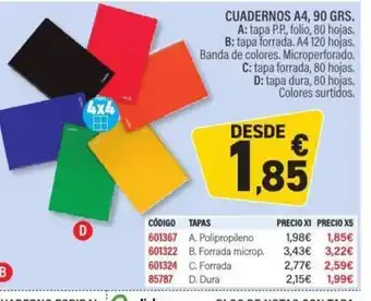 Carlin Cuadernos a4 oferta