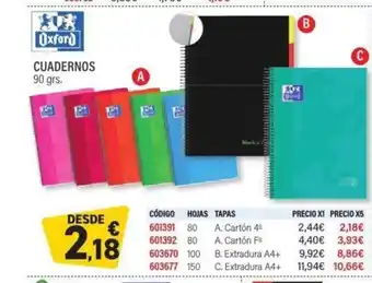 Carlin Cuadernos oferta