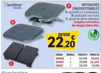 Carlin Reposapies ergosostenibles oferta