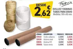 Carlin Ovillos y bobinas tubos para envio oferta