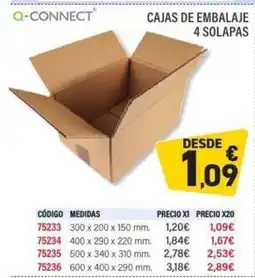 Carlin Q-CONNECT Cajas de embalaje 4 solapas oferta