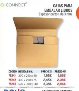Carlin Q-CONNECT Cajas opara embalar libros oferta