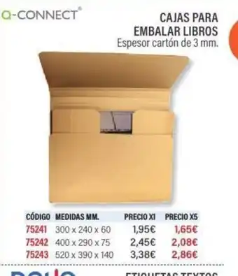 Carlin Q-CONNECT Cajas opara embalar libros oferta