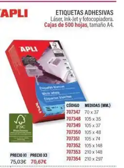 Carlin APLI Etiquetas adhesivas oferta