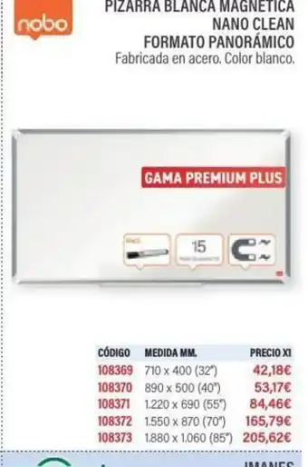 Carlin Pizarra blanca magnética nano clean oferta
