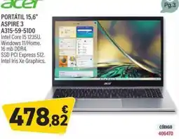 Carlin ACER Portátil 15,6" aspire 3 oferta