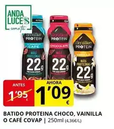 Supermercados MAS Covap - batido proteina choco, vainilla o cafe oferta