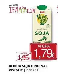 Supermercados MAS Vivesoy - bebida soja original oferta