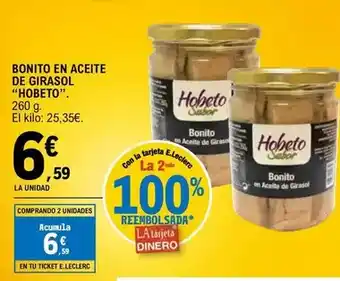 E.Leclerc Hobeto - bonito en aceite de girasol oferta
