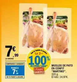 E.Leclerc Martiko - muslos de pato en confit oferta