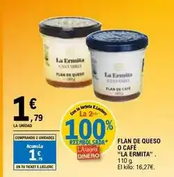 E.Leclerc La ermita - flan de queso o cafe oferta