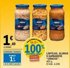 E.Leclerc Cidacos - lentejas, alubias o garbanzos oferta