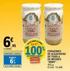E.Leclerc Anko - corazones de alcachofas de tudela en mitades oferta
