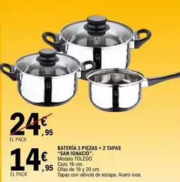 E.Leclerc San ignacio - bateria 3 piezas + 2 tapas oferta